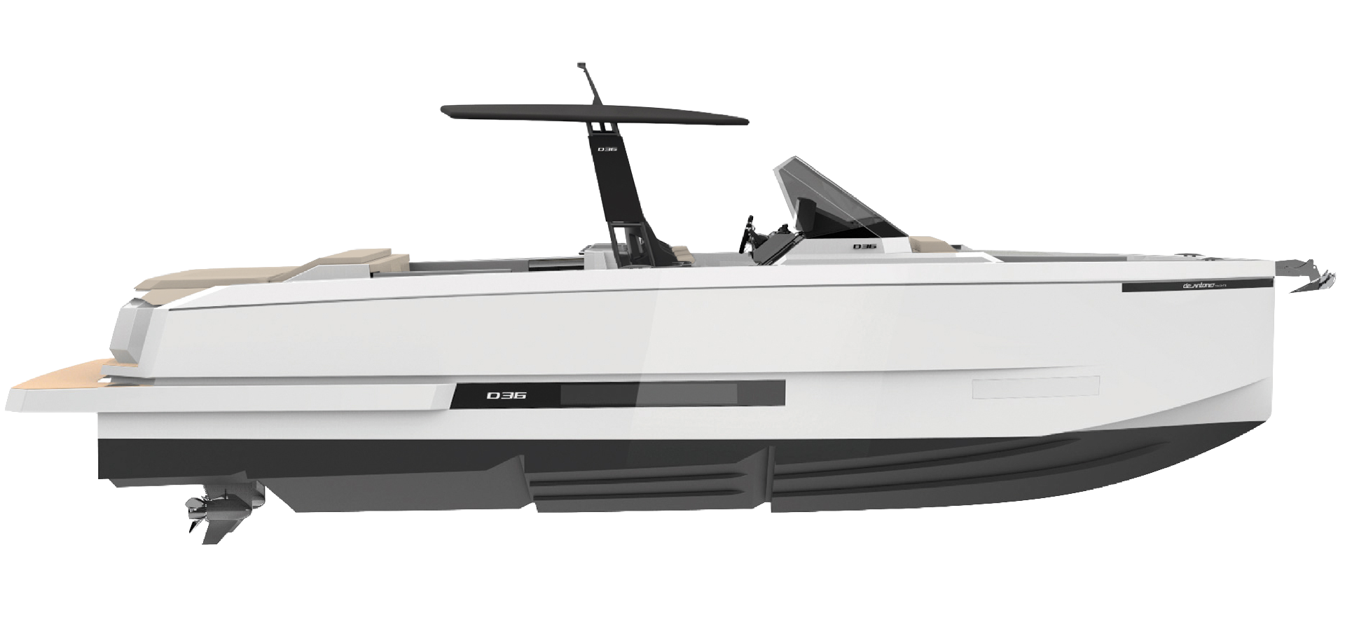De Antonio Yachts D36 Soft-top side render
